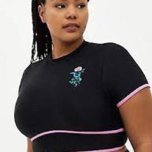 Torrid Snake Rose Rashguard Top.  New with Tags